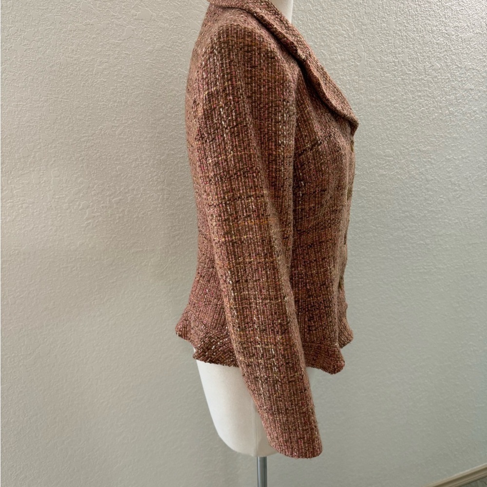 Neiman Marcus‎ VTG 90's Multicolored Tweed Flare Ruffle Blazer Women's Sz. 6 - Picture 9 of 12